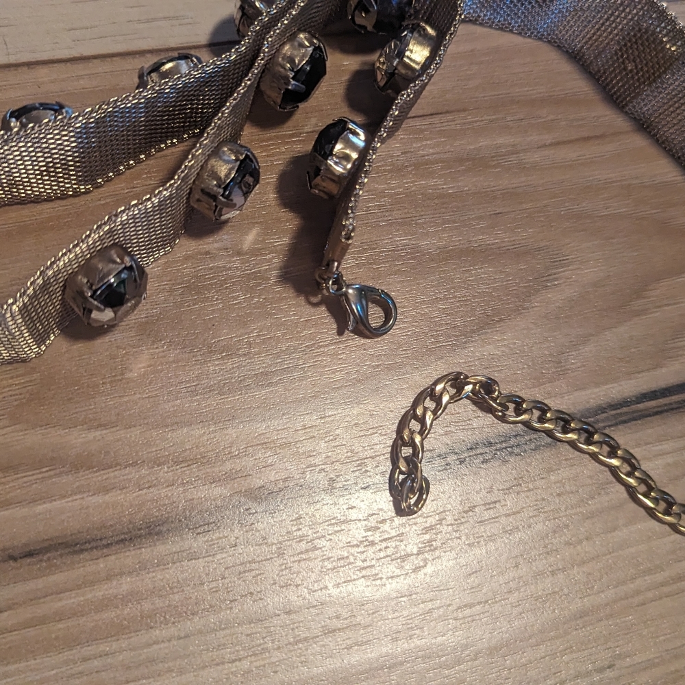 Vintage Chainmail Mesh Rhinestone Belt - Picture 4 of 4